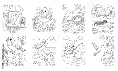 Birds Coloring pages