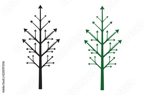 Abstract Arrow Tree Vector Graphic Design Concept Art Illustration Sig