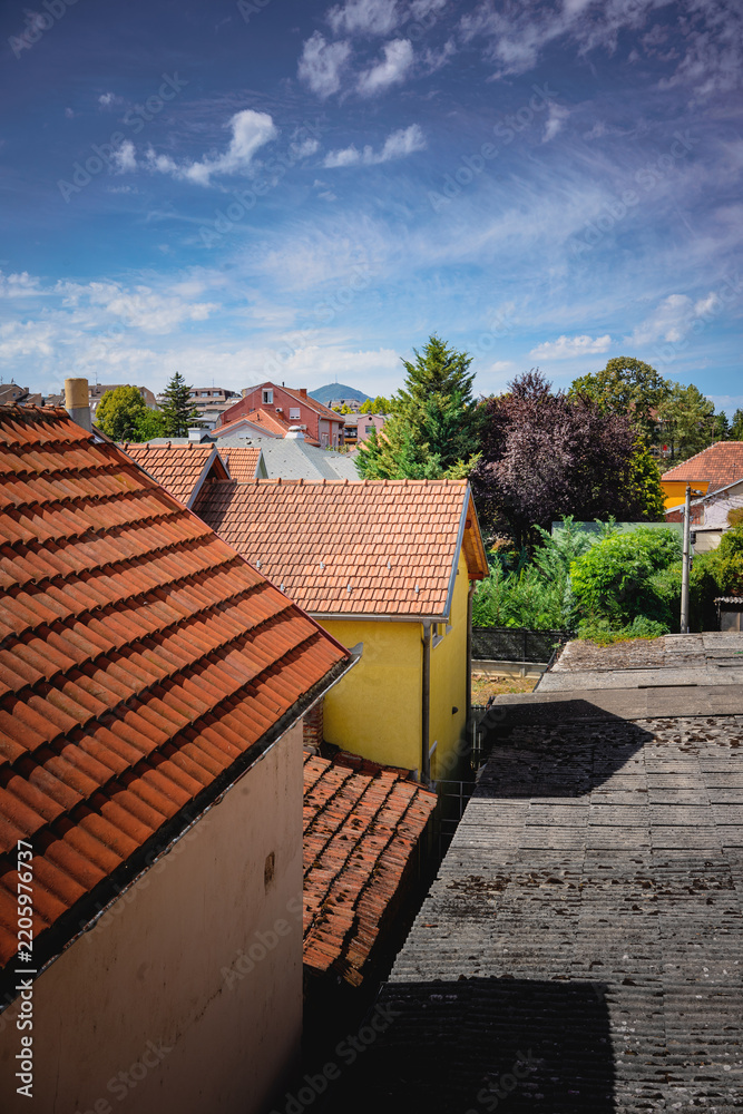 Obraz premium View from the terrace of the apartment, summer period by day