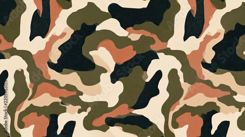 a camouflage pattern that resembles army fatigue