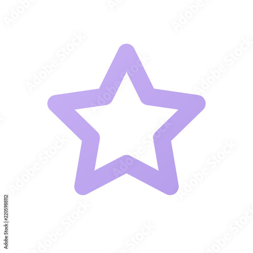 Lavender Pastel Star Outline Design Element