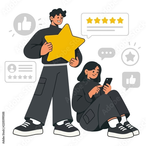 Customer Rating and Feedback Illustration