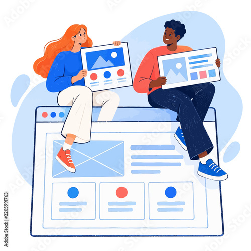 Team Designing Modern User Interface Layout