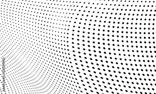 Curved halftone dot pattern suggesting a smooth and continuous wave motion background design