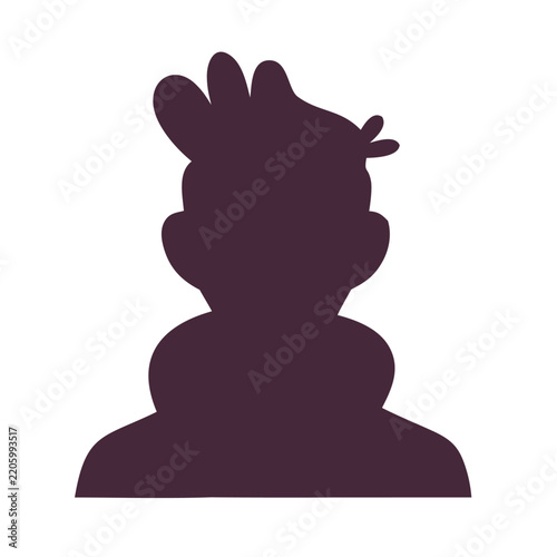 Anonymous character head silhouette vector avatar isolated on white background
