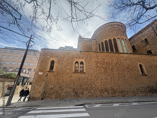 colegio de las teresianas, teresianas, antoni gaudi, gaudi, barcelona, spain, catalonia, modernist architecture, modernisme, neo gothic, brick facade, stone wall, convent, school, historic building, a