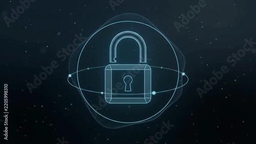 Cybersecurity Unlocked Padlock Concept Illustrating Digital Data Security and Technology Access