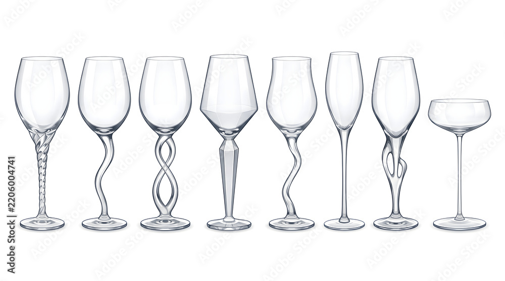 Obraz premium empty wine glasses design