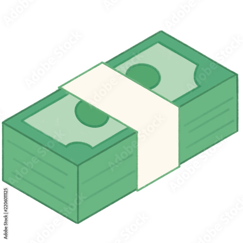 Stack of Cash Money Illustration