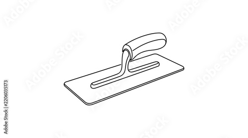 Metal plastering trowel construction tool icon with plastering construction concrete finishing handheld building