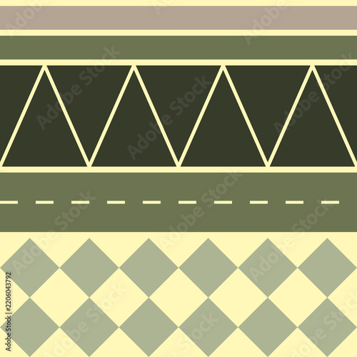 Geometric Olive Green and Beige Striped seamless abstract Background, suitable for wallpaper, fabric, or packaging design