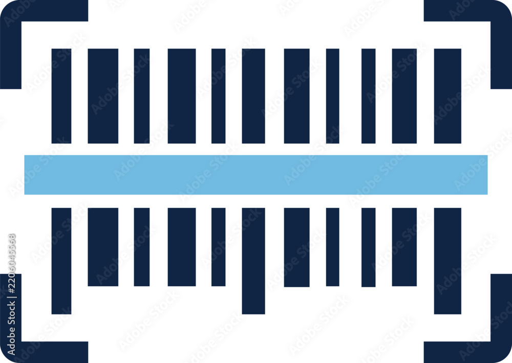 Obraz premium Flat vector icon of a barcode scanner design for digital identification and inventory management systems