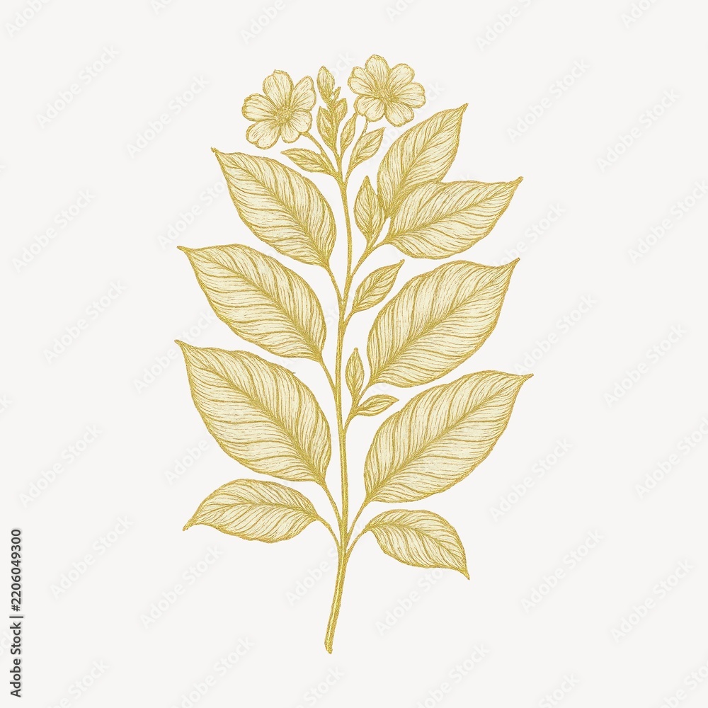 Obraz premium Elegant botanical illustration with flowers.