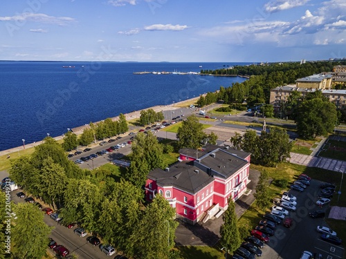 Overlook over Petrozavorsk and lake Onega, Karelia, Russia