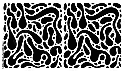 Symmetrical Fluid Shape Vector Illustration with Droplet Style Elements for Creative Background and Artwork