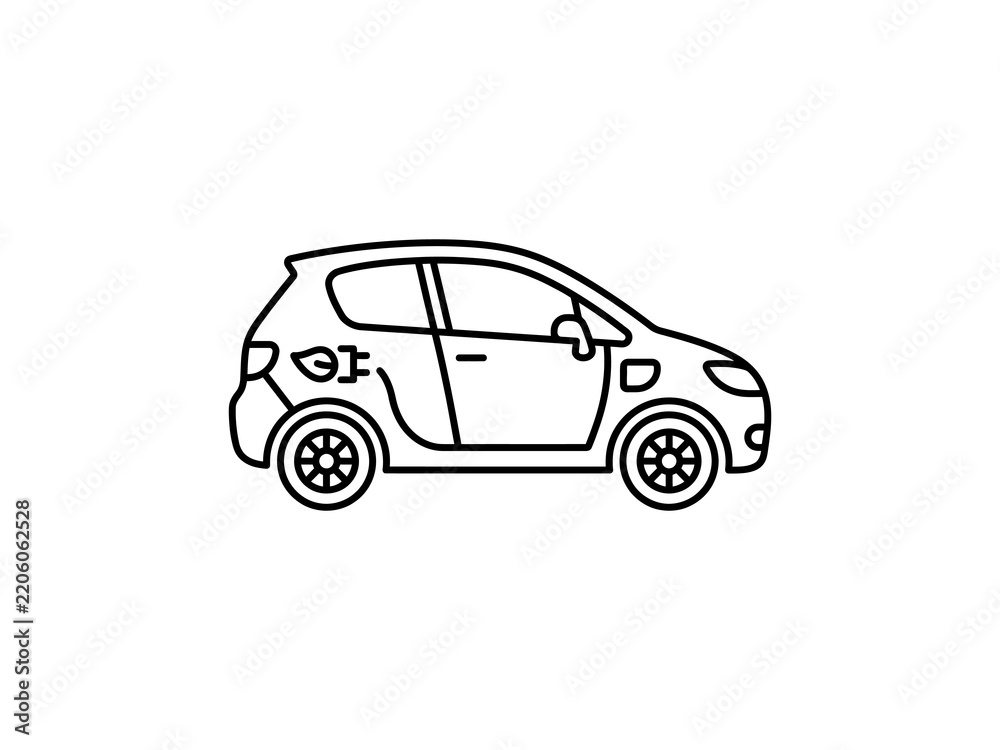 Obraz premium flat vector illustration line art icon bundle set design depicting automobile car rentals vehicle transport and urban mobility symbols for modern city travel application ui