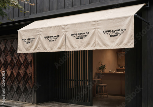 Minimalist Storefront Awning Branding Design Mockup