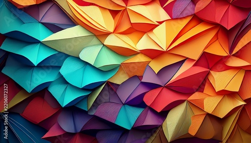 colourful origami paper as abstract wallpaper history generative ai