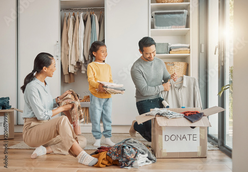 Family activity: Folding clothes for charity