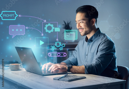businessman working on computer