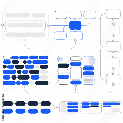Modern Presentation Workflow Vector Graphic
