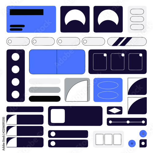 Modern Corporate Slide Elements Vector Graphic