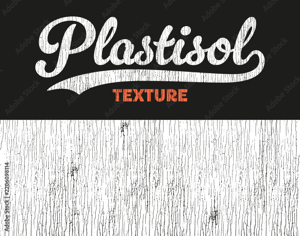 Fototapeta premium Vector grunge plastisol texture. Distressed, cracked overlay for vintage effects. Perfect for t-shirt graphics.