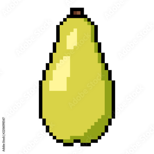 Vector Pixel Art Icon of Papaya Fruit