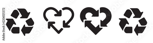 Recycle and heart shape arrow set featuring eco friendly concepts for sustainable lifestyle media.