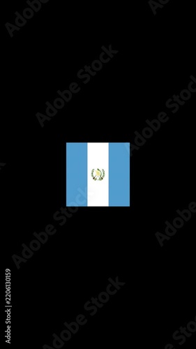 3D Rotating Guatemala Flag Cube Animation with Transparent Background