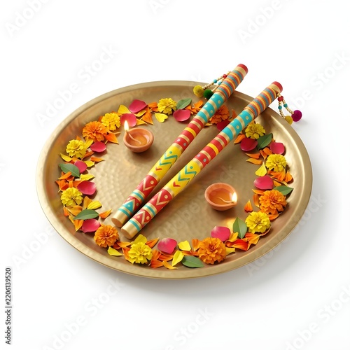 Vibrant Handcrafted Incense Sticks with Floral Petals on Woven Plate – Natural Aromatherapy Display