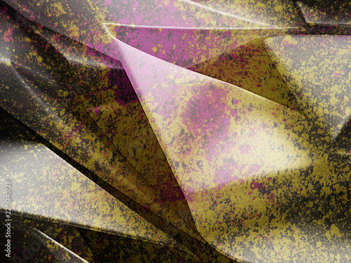 Abstract Purple and Gold Geometric Texture with Angular Shapes, Grunge Effects and Dramatic Light