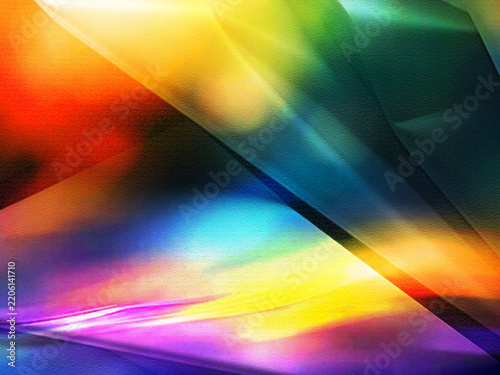 Colorful Abstract Geometric Light Background – Vibrant Rainbow Gradient and Glass Texture
