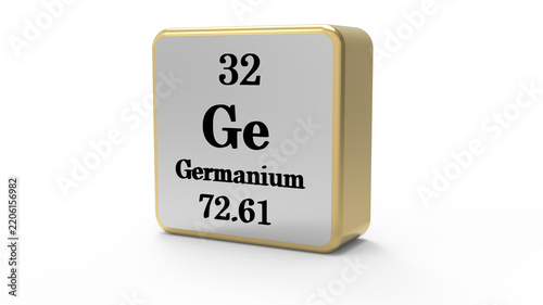 Fotografie Germanium Periodic Table Element Block on Transparent Background PNG