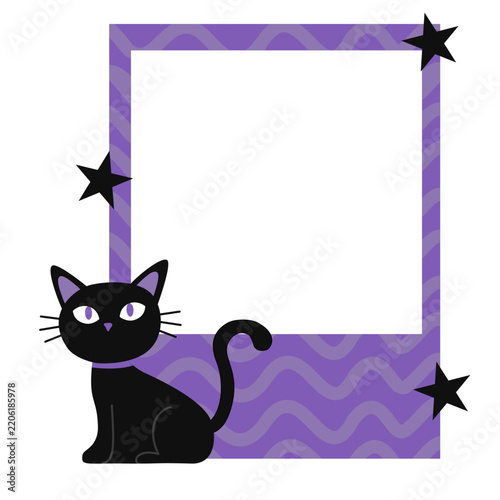 Frame with black cat