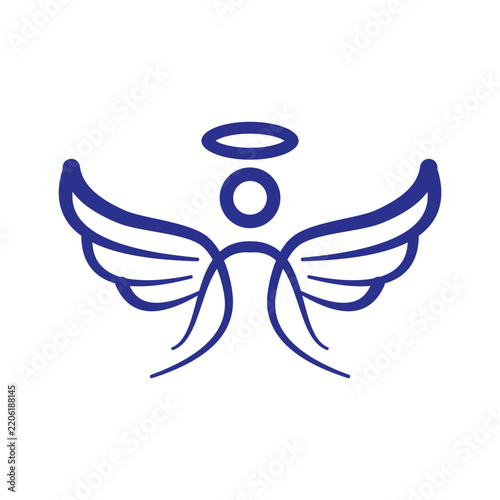 Blue Angel Wings And Halo