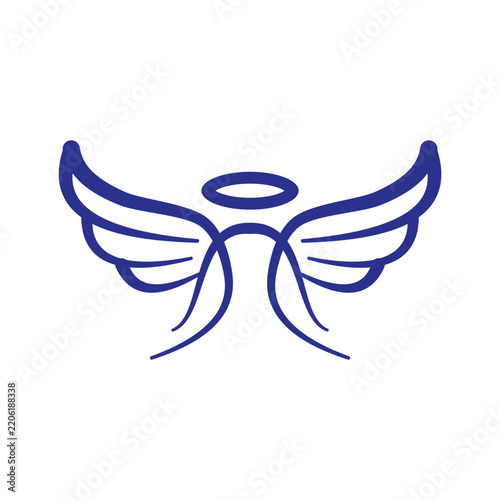 Blue Angel Wings And Halo