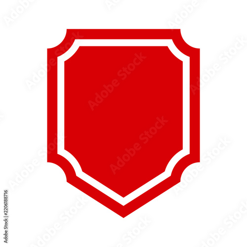 Red Shield Badge Icon Template