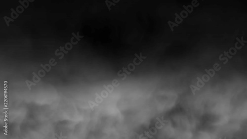 Cinematic white smoke overlay on black background, realistic fog effect for motion and visual effects