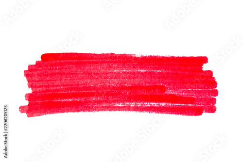 Red hand drawn marker stroke scribble on transparent background