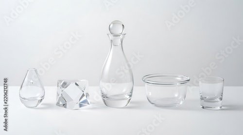 Glass objects reflecting