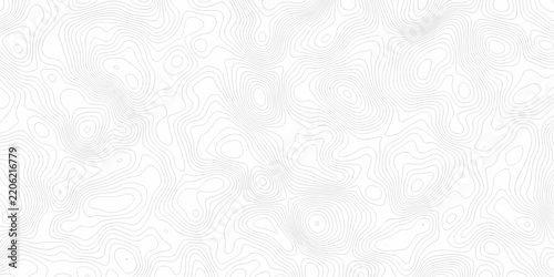 Topographic white paper outline map. Geographic mountain relief. Contour maps. white spiral minimal line background, Topographic contour lines vector map paper pattern.