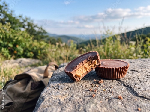 Crunching sweet chocolate peanut cups