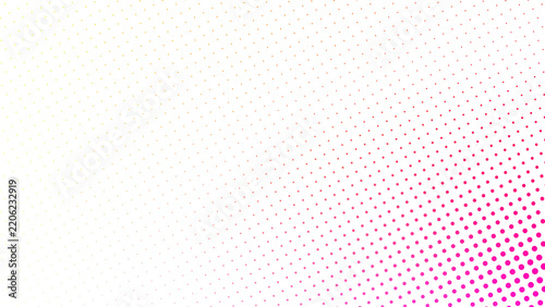 Dark background with a glowing pink and orange gradient dot matrix creating a modern technological aesthetic