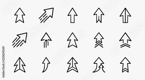 Creative upward arrow variations for presentations and infographics