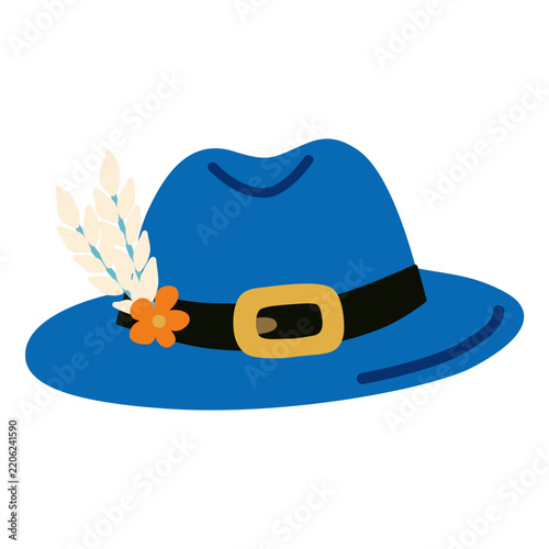 Bavarian hat for Oktoberfest celebration illustration