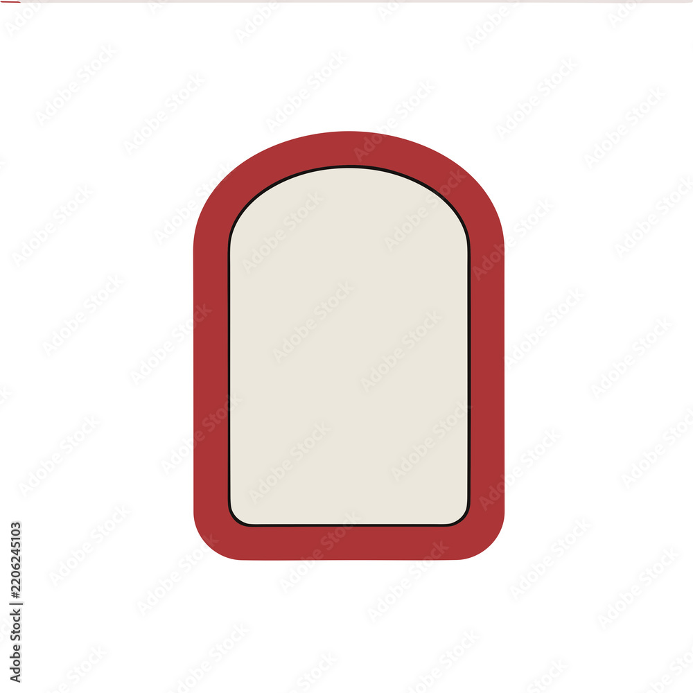 Obraz premium Red outline rounded rectangle shape