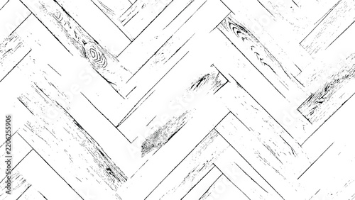 Seamless black and white herringbone wood parquet flooring texture pattern background