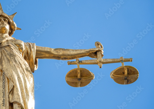 The Lady Justice statue that sits on top of the Central Criminal Court, otherwise known as the Old Bailey. 