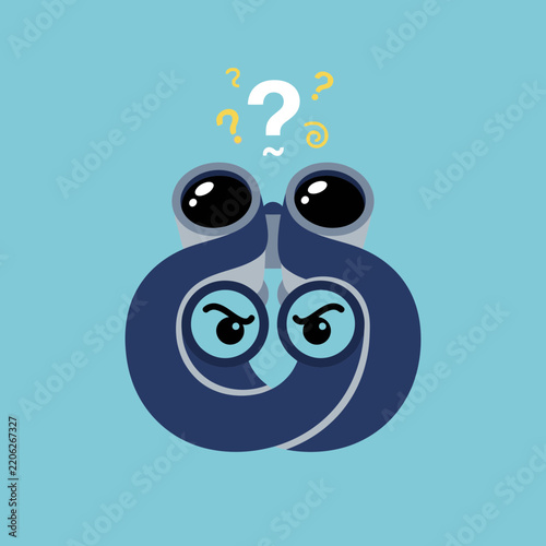 Cartoon octopus with large eyes and questioning expression.